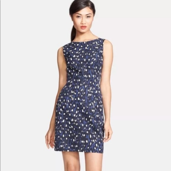 kate spade blue leopard dress